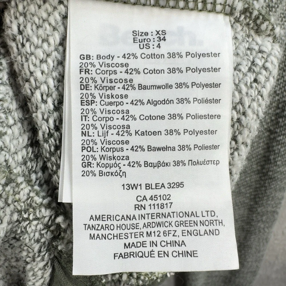 Bench Cowl Neck Textured Pullover Sweater Women's‎ XS Gray Pockets